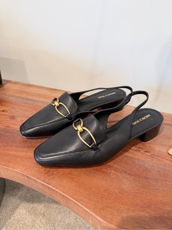 Veronica Beard Shoes - Veronica Beard Black Slingback Loafers with Gold Hardware - Women Shoes